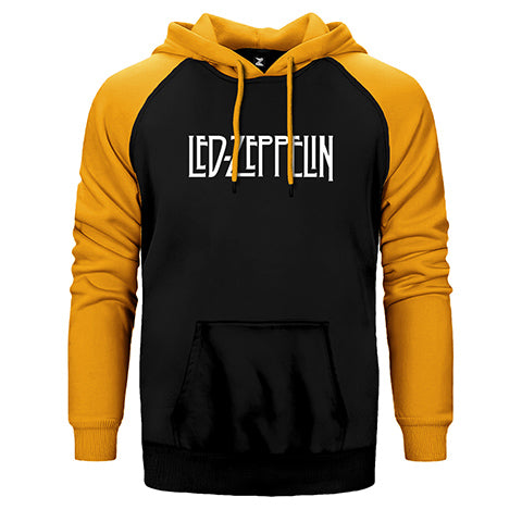 Led Zeppelin Logo Çift Renk Reglan Kol Sweatshirt / Hoodie
