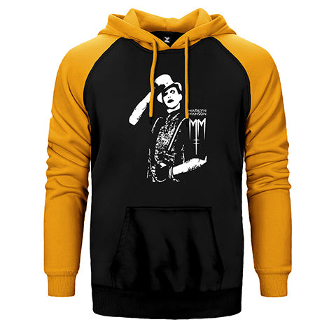Marilyn Manson Body Çift Renk Reglan Kol Sweatshirt / Hoodie