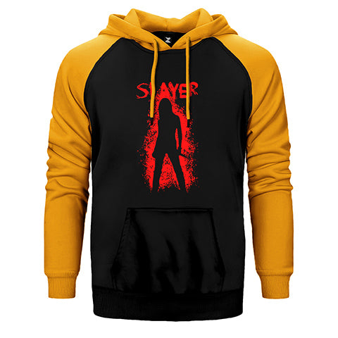 Slayer Shadow Man Çift Renk Reglan Kol Sweatshirt / Hoodie