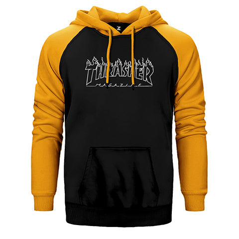 Thrasher White Çift Renk Reglan Kol Sweatshirt / Hoodie