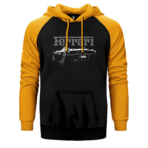 Ferrari Ghost Çift Renk Reglan Kol Sweatshirt / Hoodie