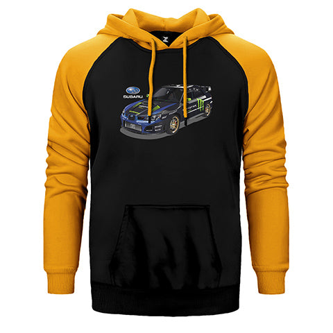 Subaru Monster Çift Renk Reglan Kol Sweatshirt / Hoodie