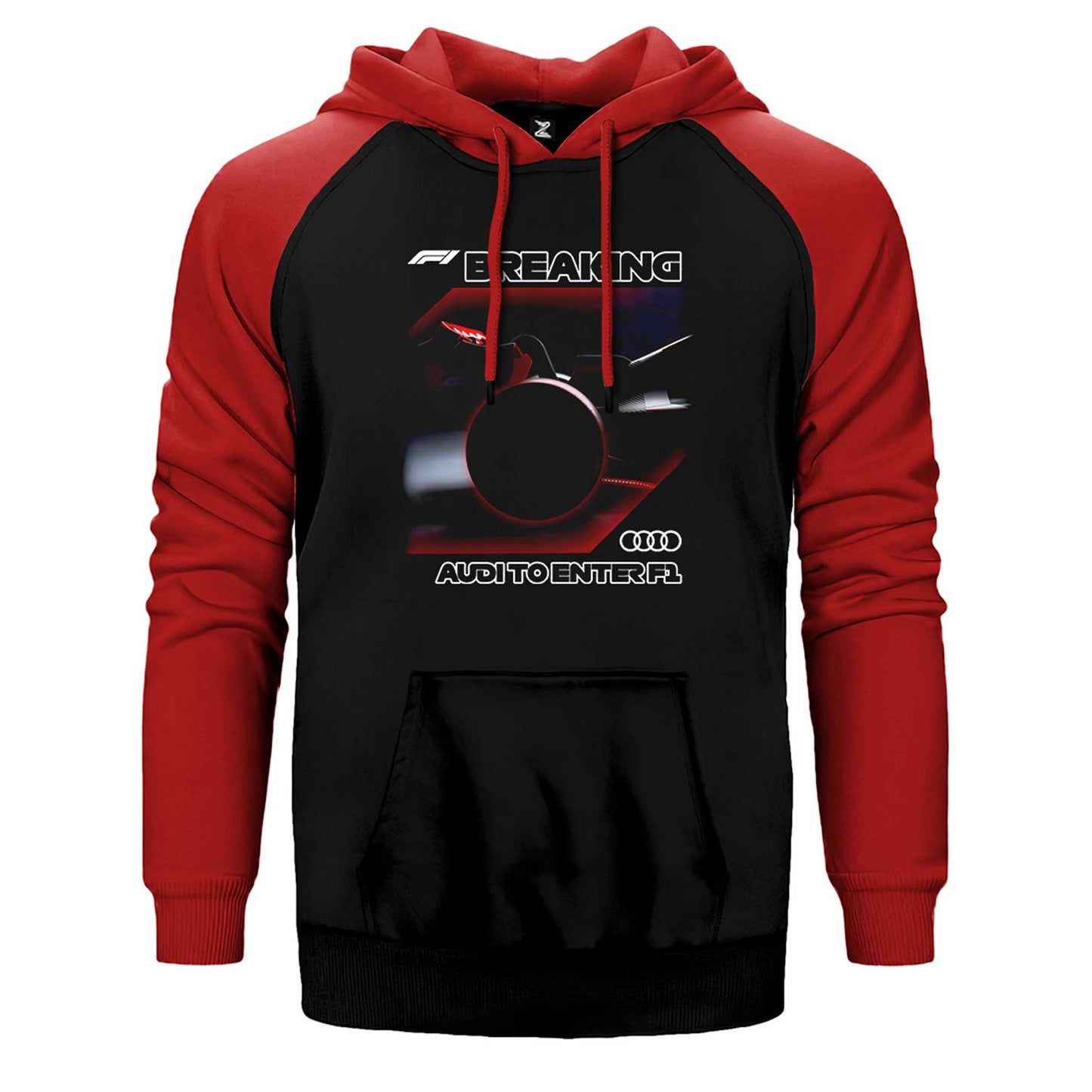 F1 Breaking Çift Renk Reglan Kol Sweatshirt / Hoodie