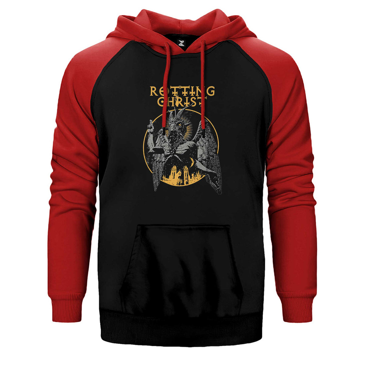 Rotting Christ Design Çift Renk Reglan Kol Sweatshirt / Hoodie