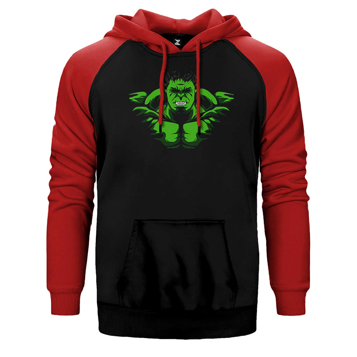 Hulk Angry Çift Renk Reglan Kol Sweatshirt / Hoodie