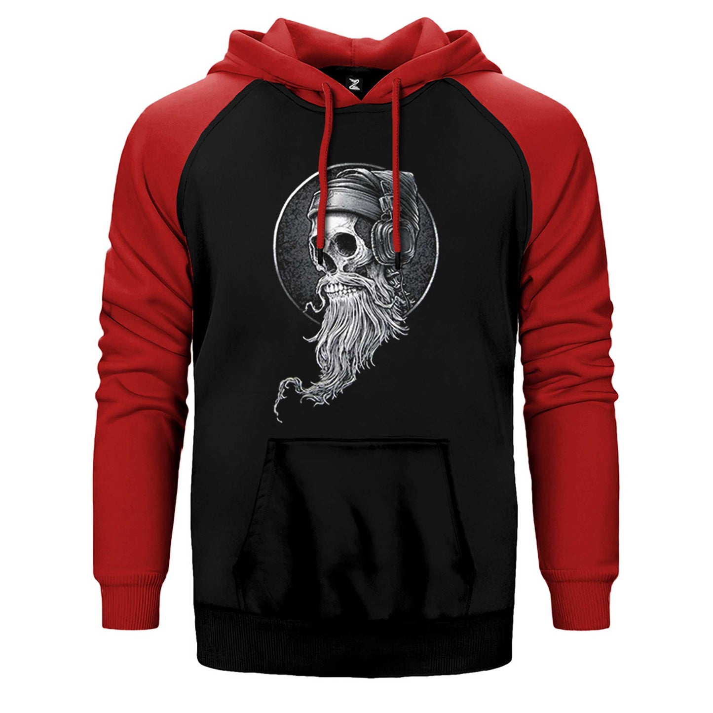Skull Kuru Kafa Hippy Çift Renk Reglan Kol Sweatshirt / Hoodie