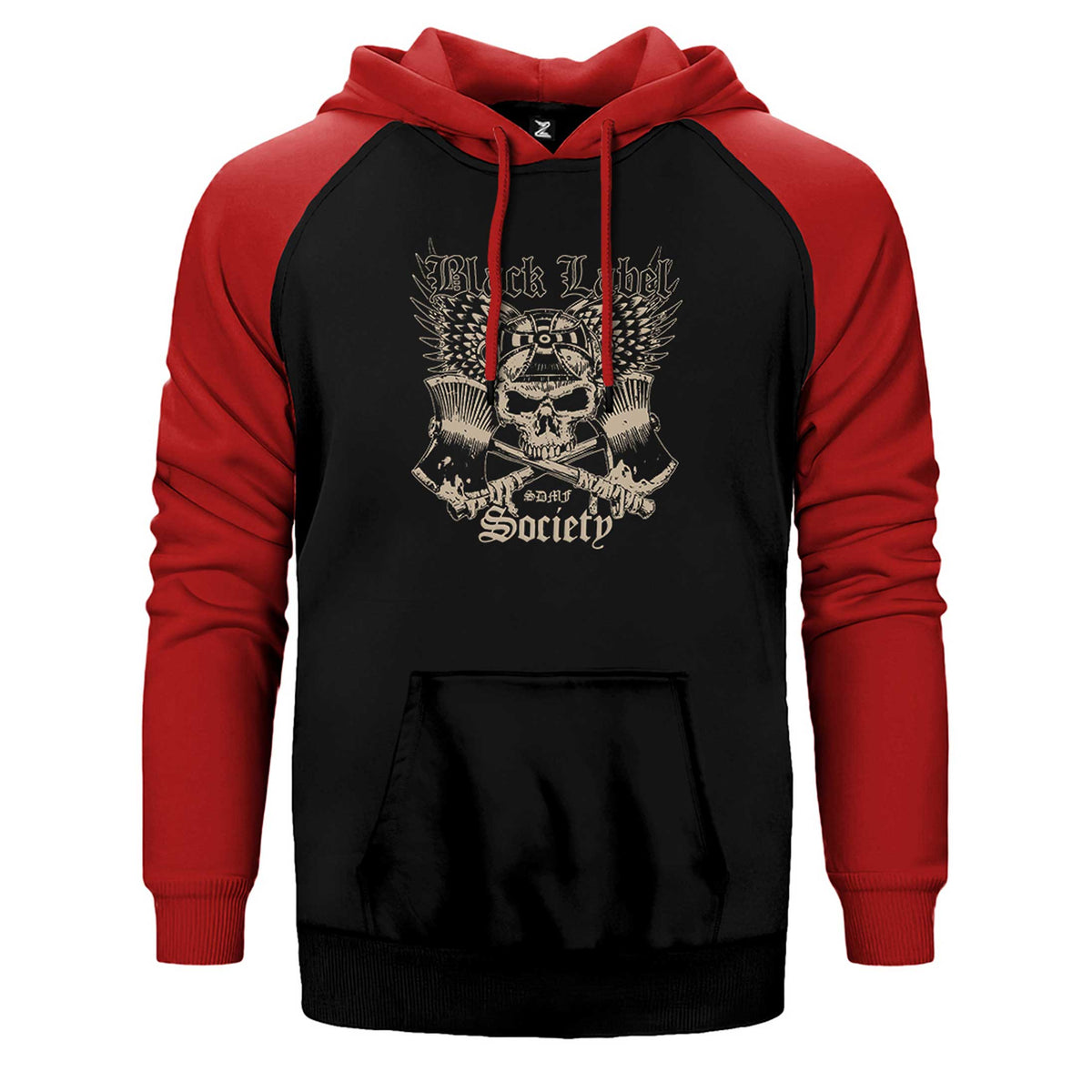 Black Label Society Skull Classic Çift Renk Reglan Kol Sweatshirt / Hoodie