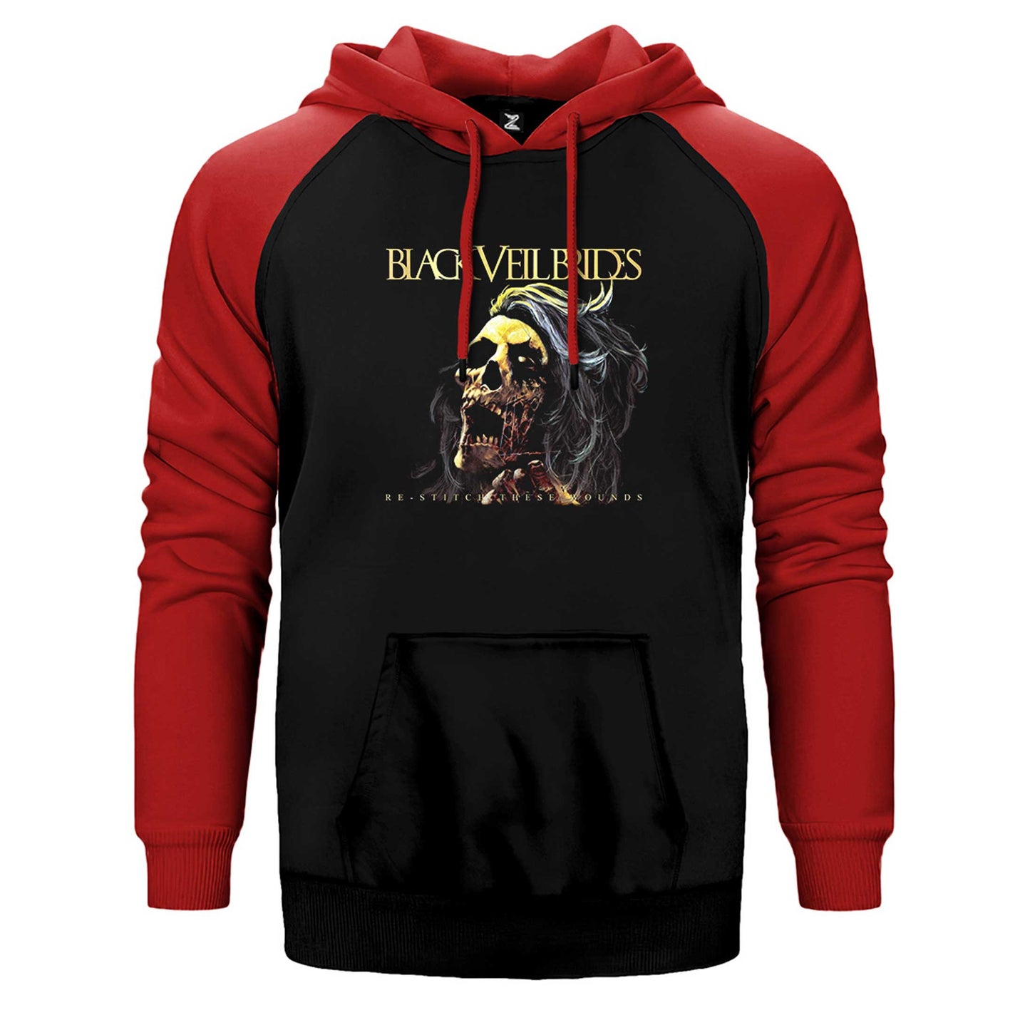 Black Veil Brides Re Stitch These Wounds Çift Renk Reglan Kol Sweatshirt / Hoodie