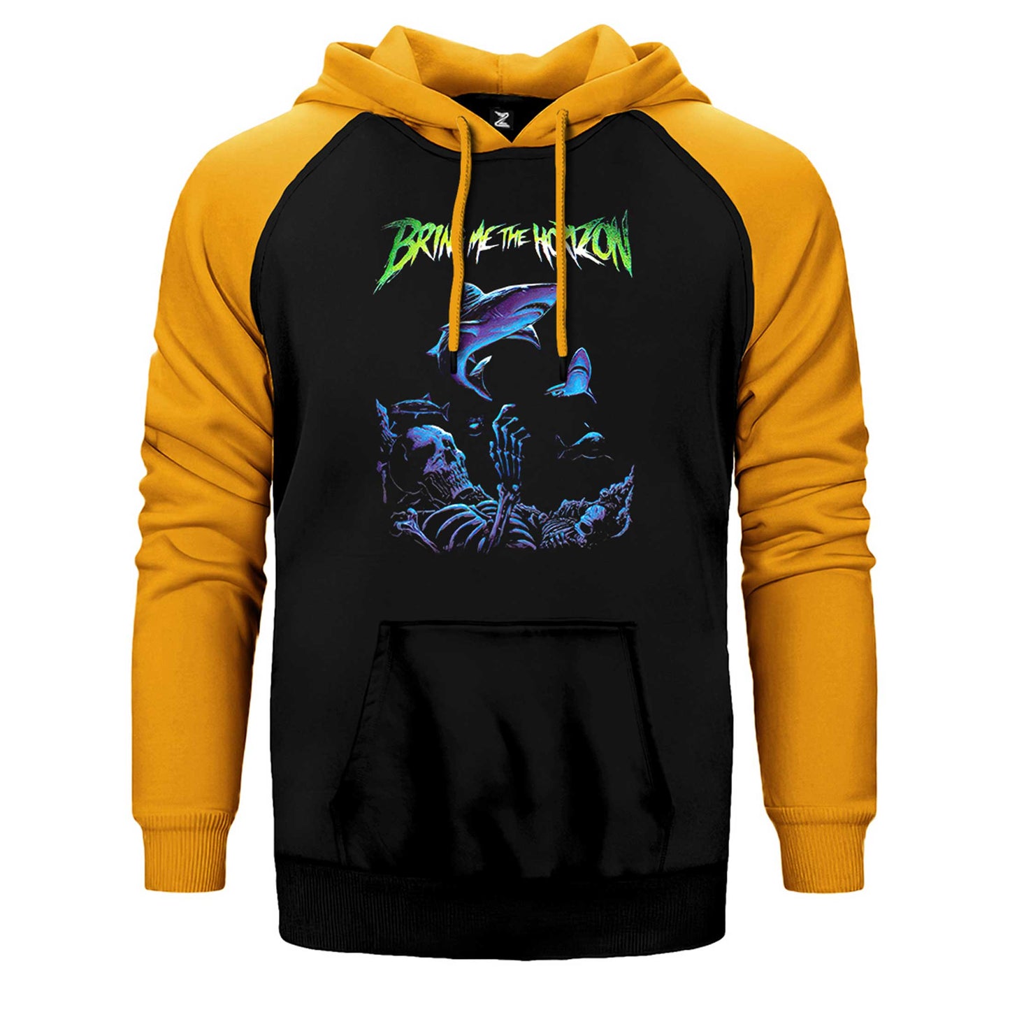 Bring Me The Horizon Sharp Black Ocea Çift Renk Reglan Kol Sweatshirt / Hoodie
