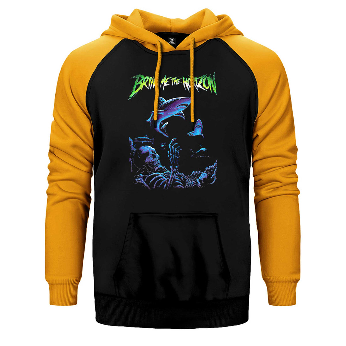 Bring Me The Horizon Sharp Black Ocea Çift Renk Reglan Kol Sweatshirt / Hoodie