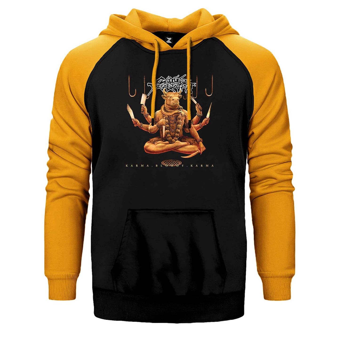 Cattle Decapitation Karma Bloody Karma Çift Renk Reglan Kol Sweatshirt / Hoodie