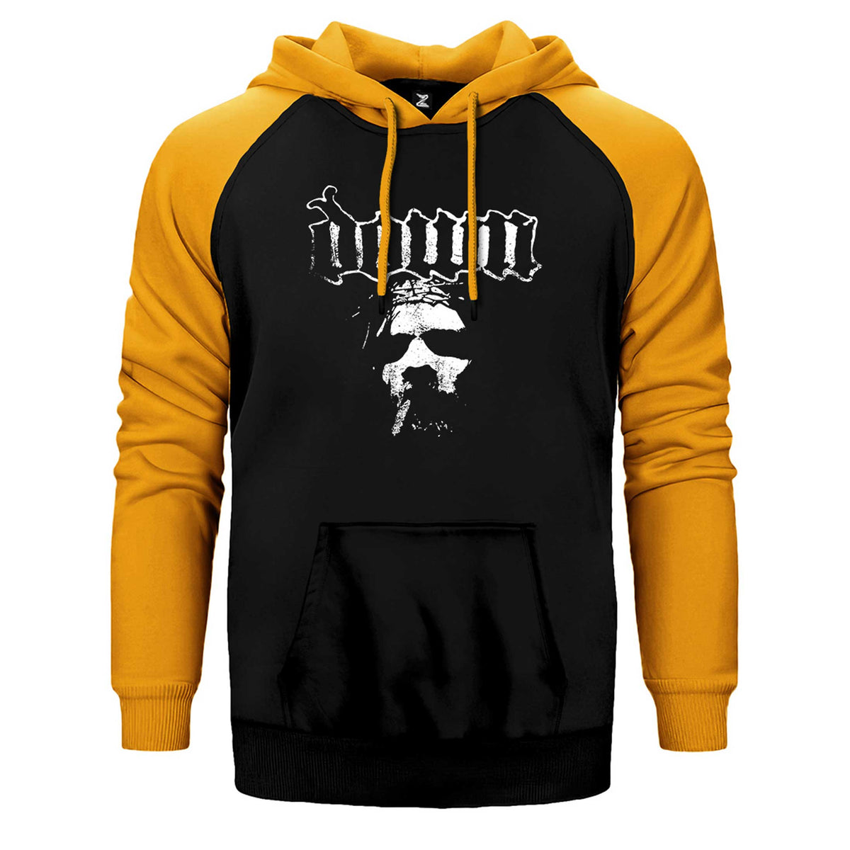 Down Jesus Face Çift Renk Reglan Kol Sweatshirt / Hoodie