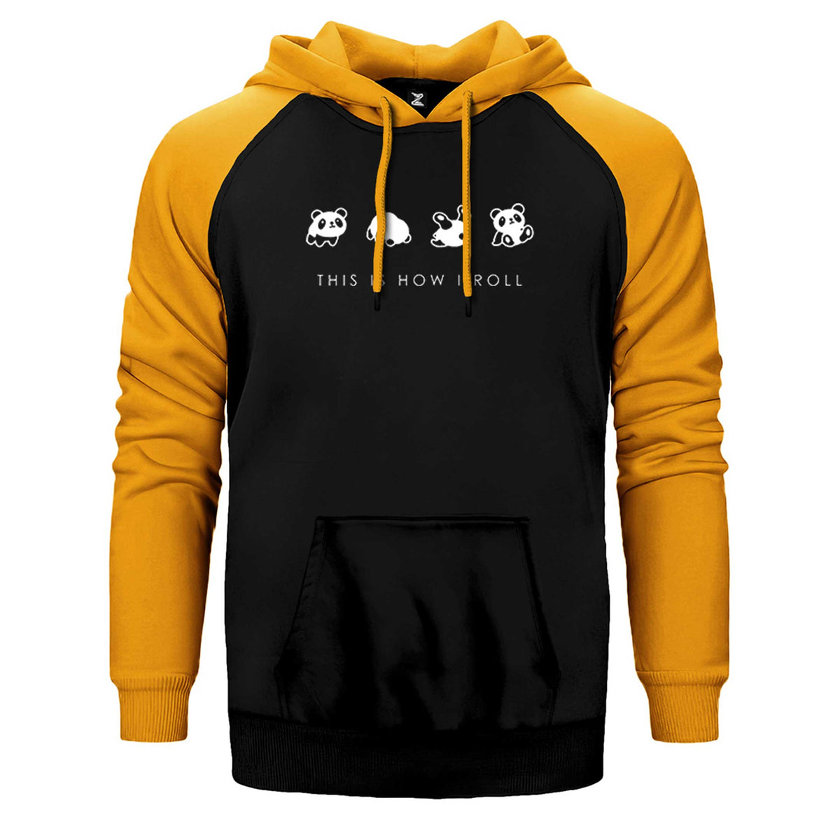 Baby Panda Rolling Çift Renk Reglan Kol Sweatshirt / Hoodie