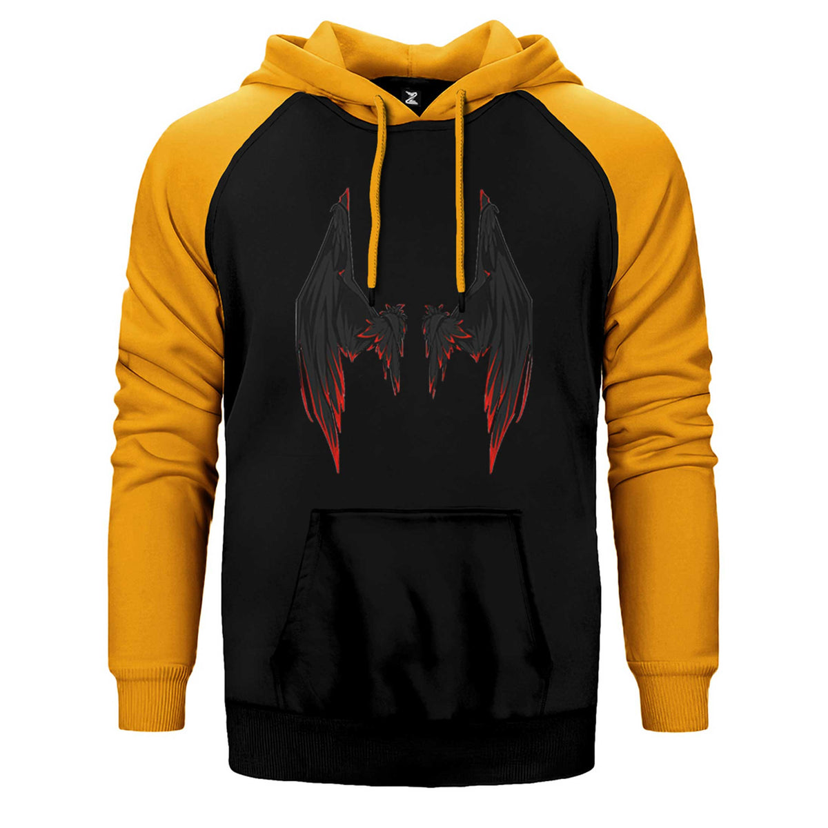 Lucifer Black Wing Çift Renk Reglan Kol Sweatshirt / Hoodie