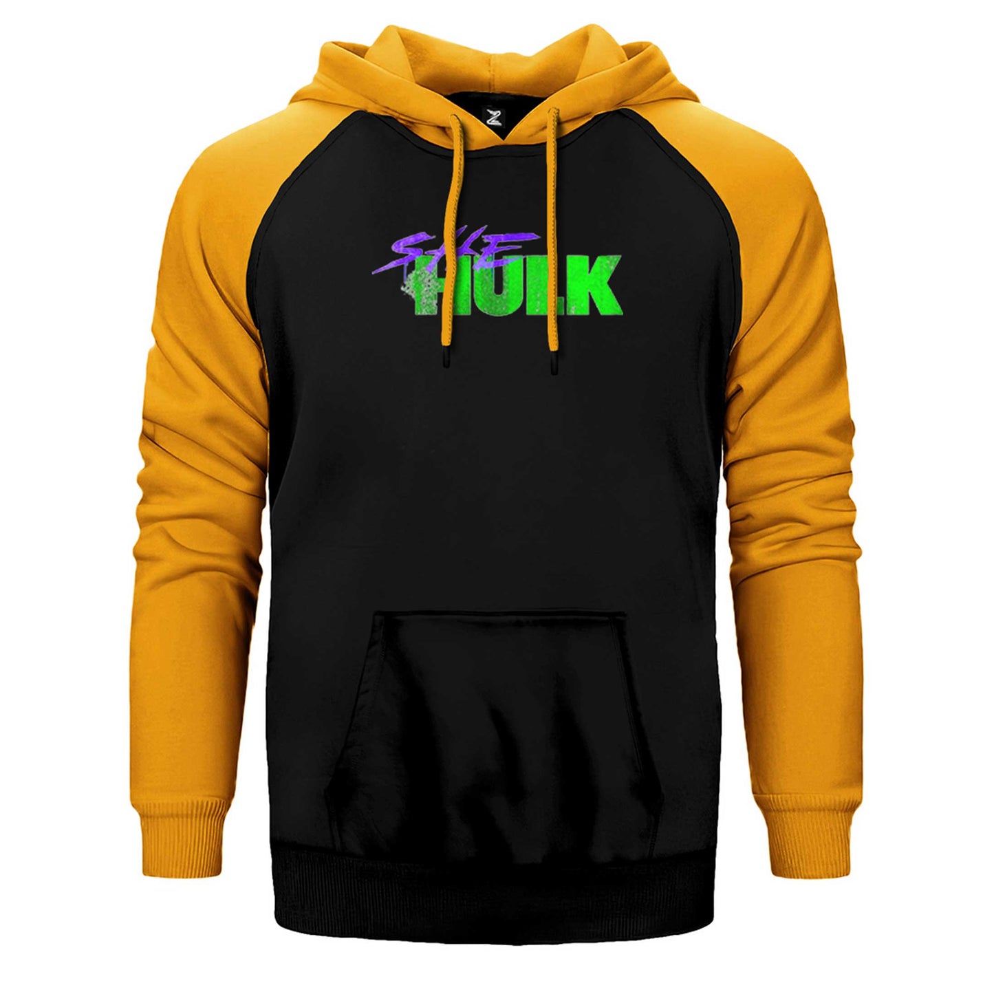 She Hulk Logo Çift Renk Reglan Kol Sweatshirt / Hoodie