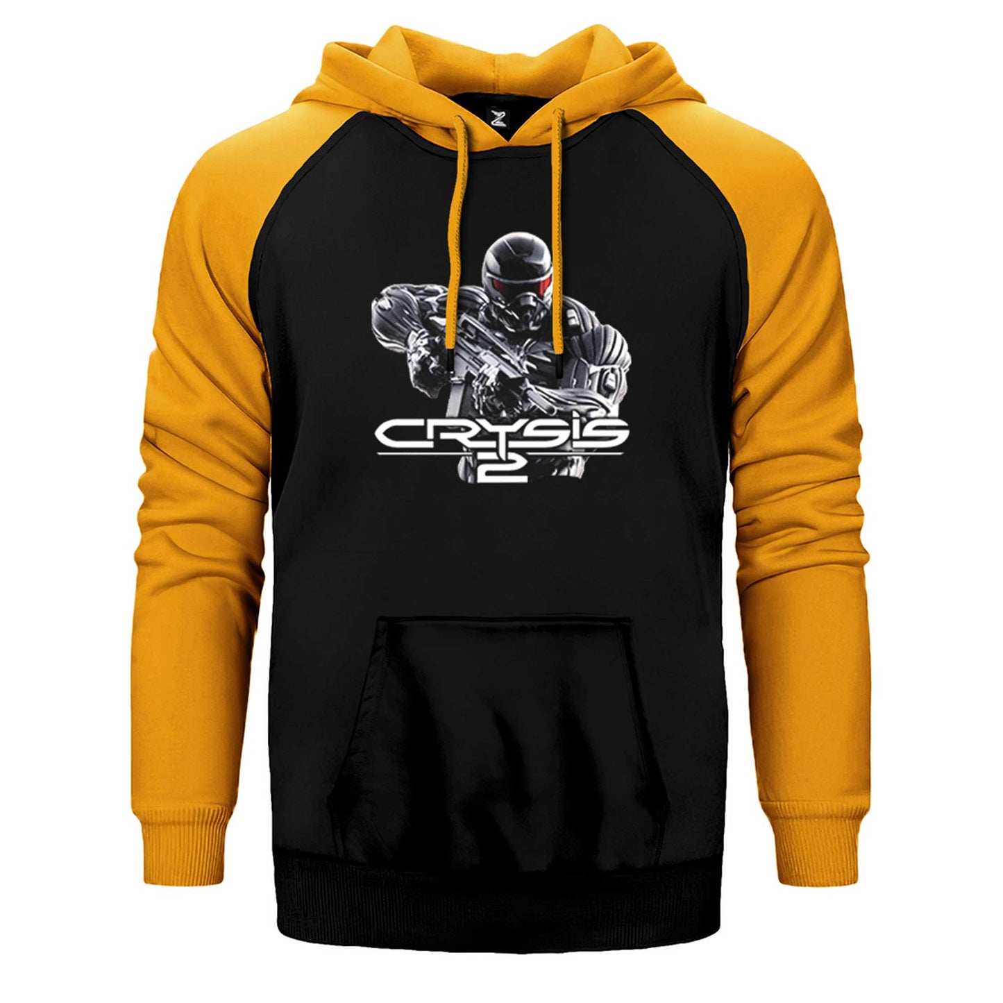 Crysis Black Masked Fighter Çift Renk Reglan Kol Sweatshirt / Hoodie