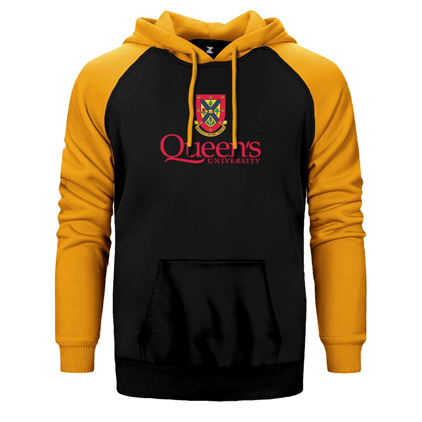Queen's University Logo Çift Renk Reglan Kol Sweatshirt / Hoodie