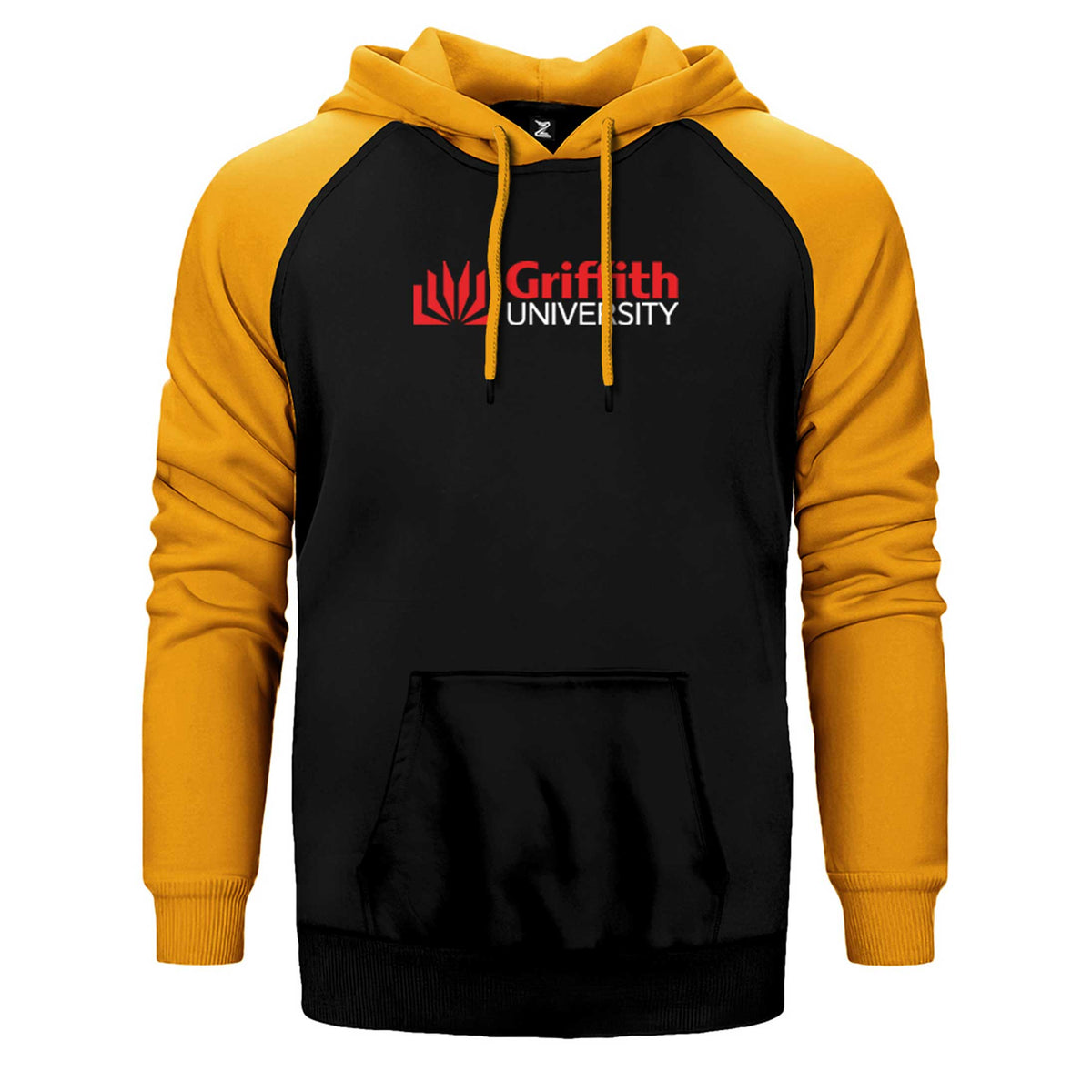 Griffith University Red Logo Çift Renk Reglan Kol Sweatshirt / Hoodie