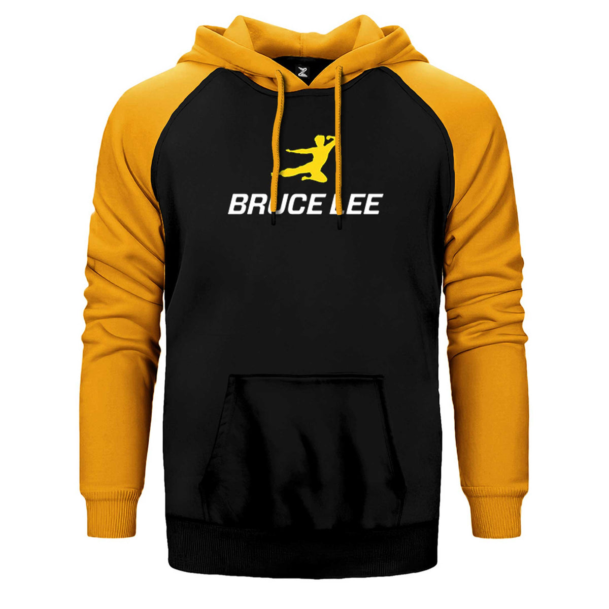Bruce Lee Yellow Man Çift Renk Reglan Kol Sweatshirt / Hoodie