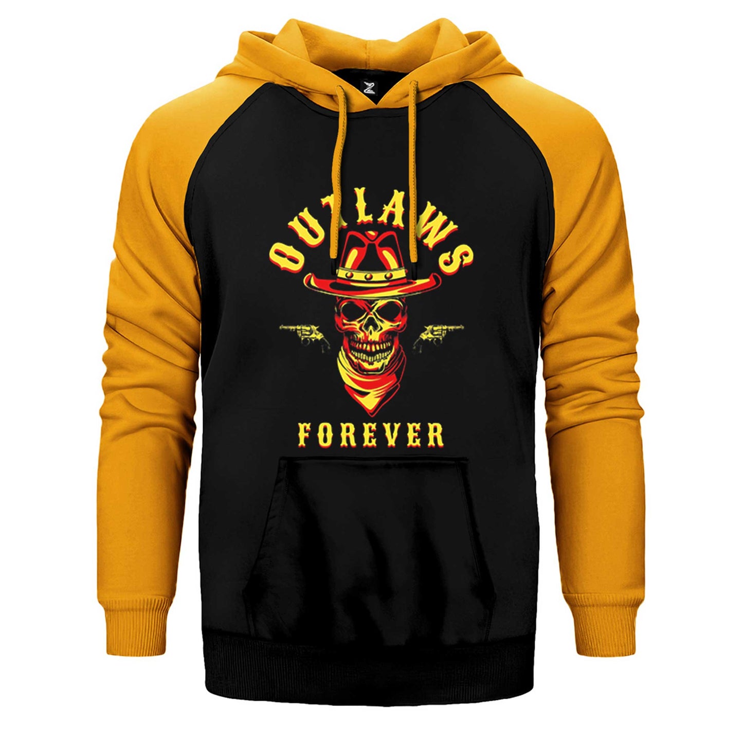 Red Dead Redemption 2 Outlaws Forever Skull Çift Renk Reglan Kol Sweatshirt / Hoodie