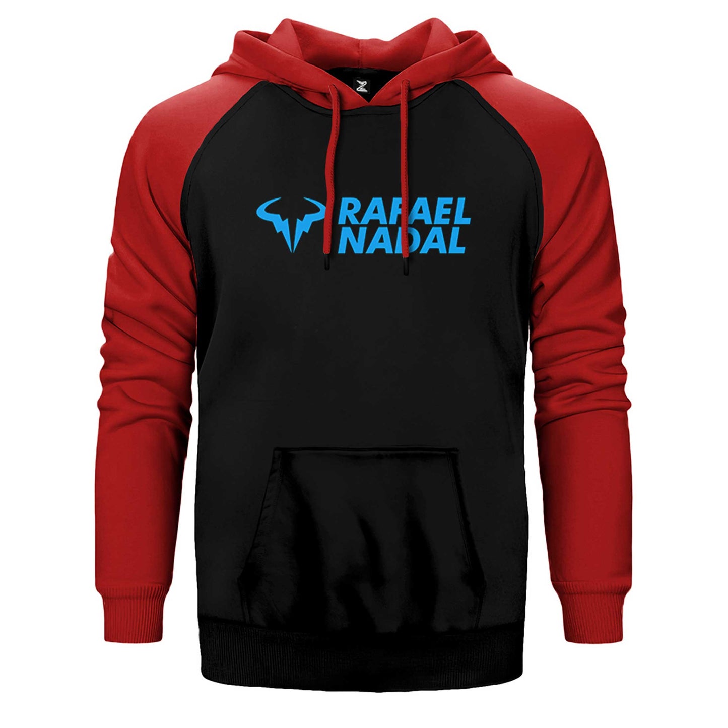 Rafael Nadal Blue Logo Text Çift Renk Reglan Kol Sweatshirt / Hoodie