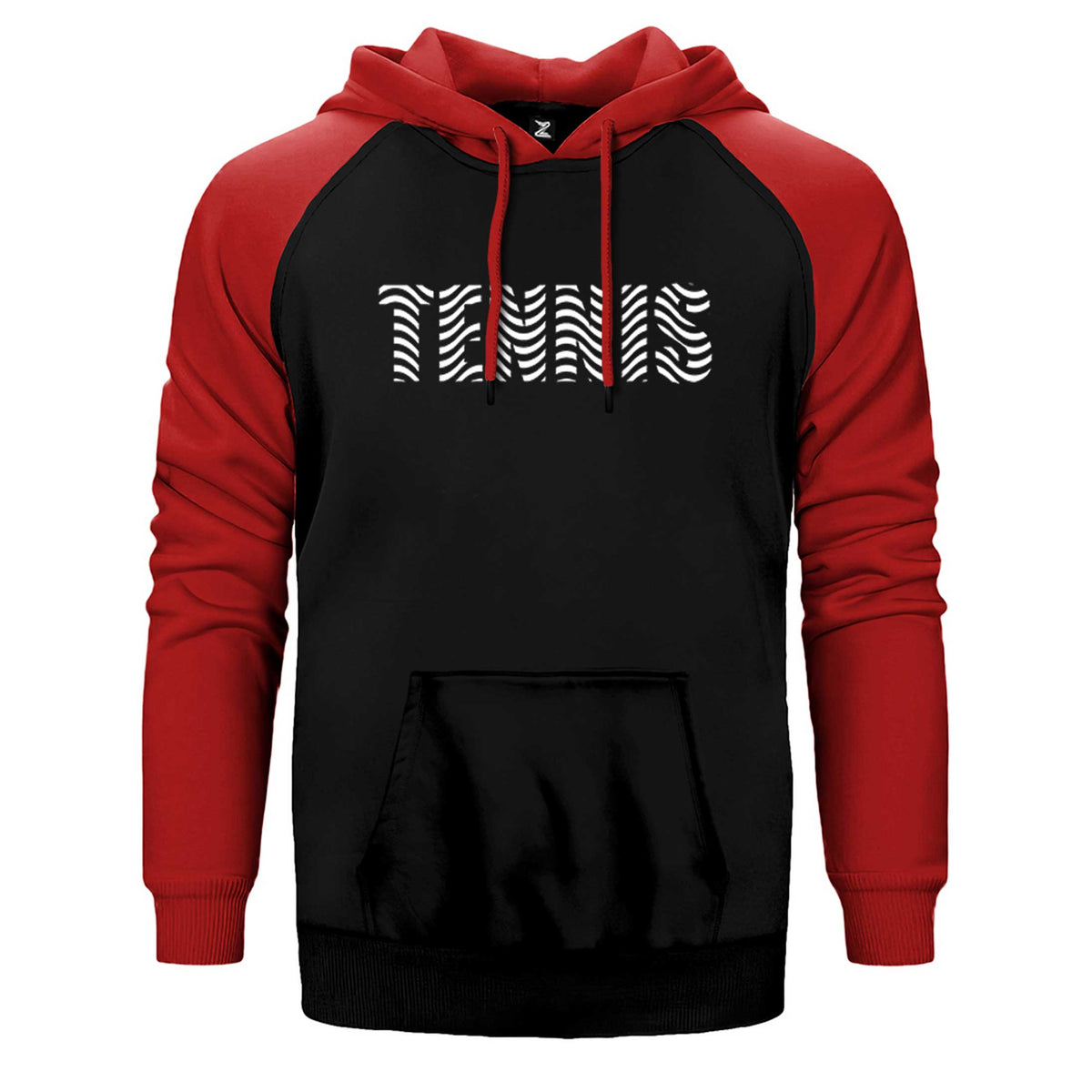 Tennis Text Çift Renk Reglan Kol Sweatshirt / Hoodie