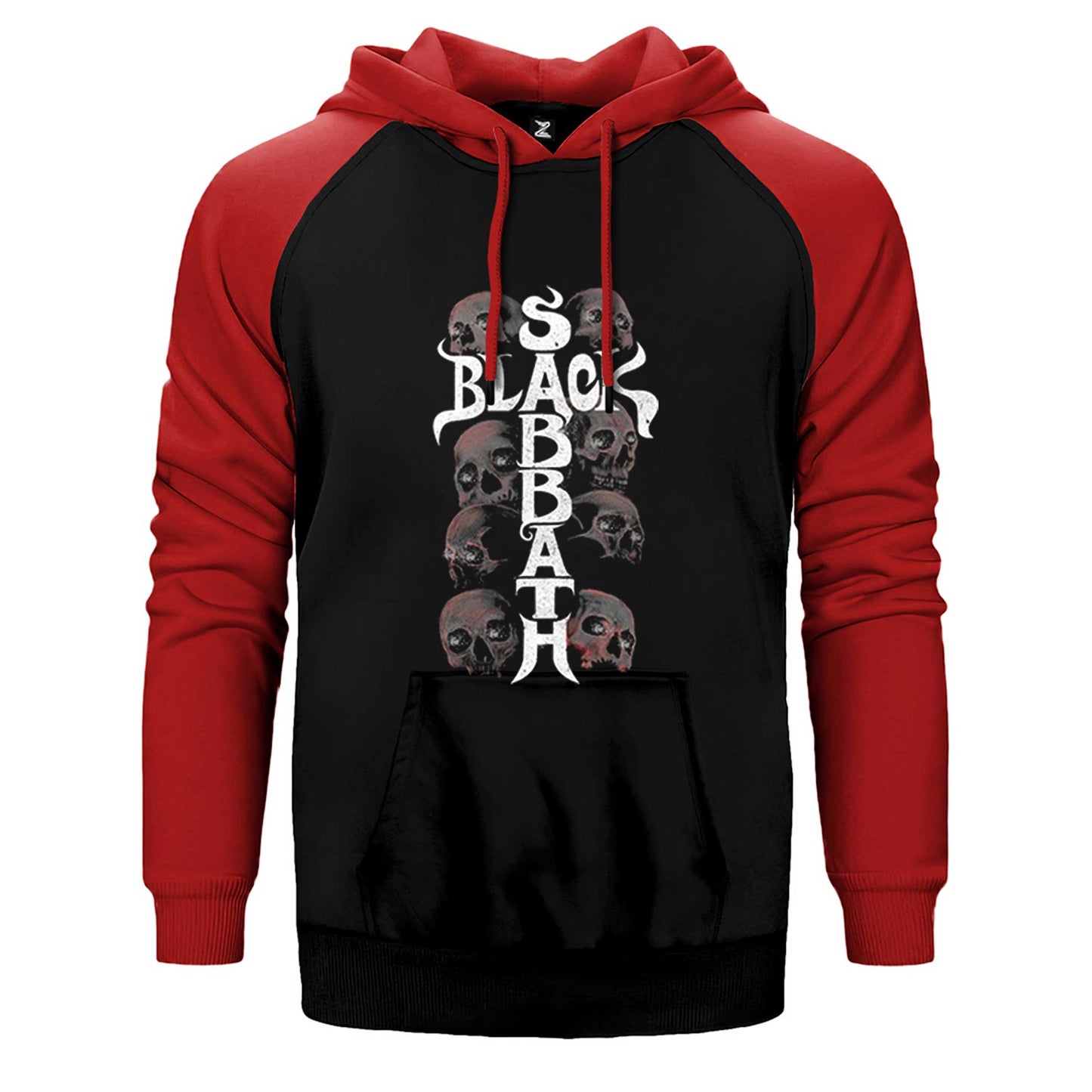 Black Sabbath Skull Çift Renk Reglan Kol Sweatshirt / Hoodie