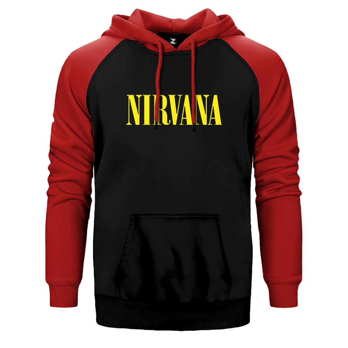 Nirvana Yazı Sarı Çift Renk Reglan Kol Sweatshirt / Hoodie