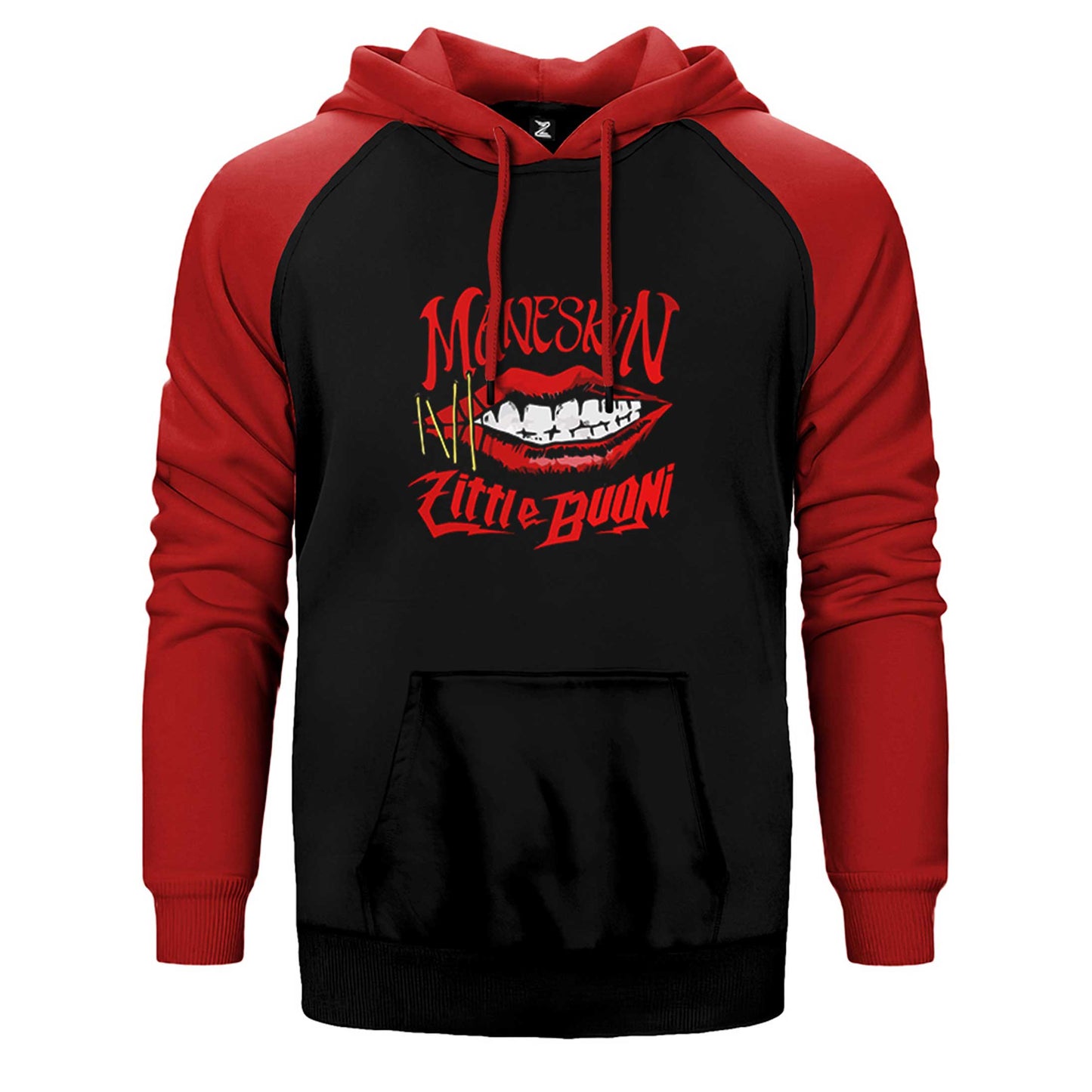 Maneskin Zitti E Buoni Çift Renk Reglan Kol Sweatshirt / Hoodie