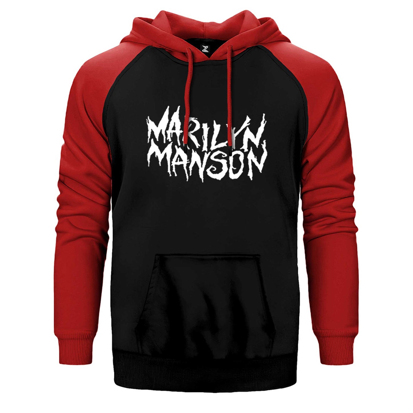 Marilyn Manson Iconic Text Çift Renk Reglan Kol Sweatshirt / Hoodie