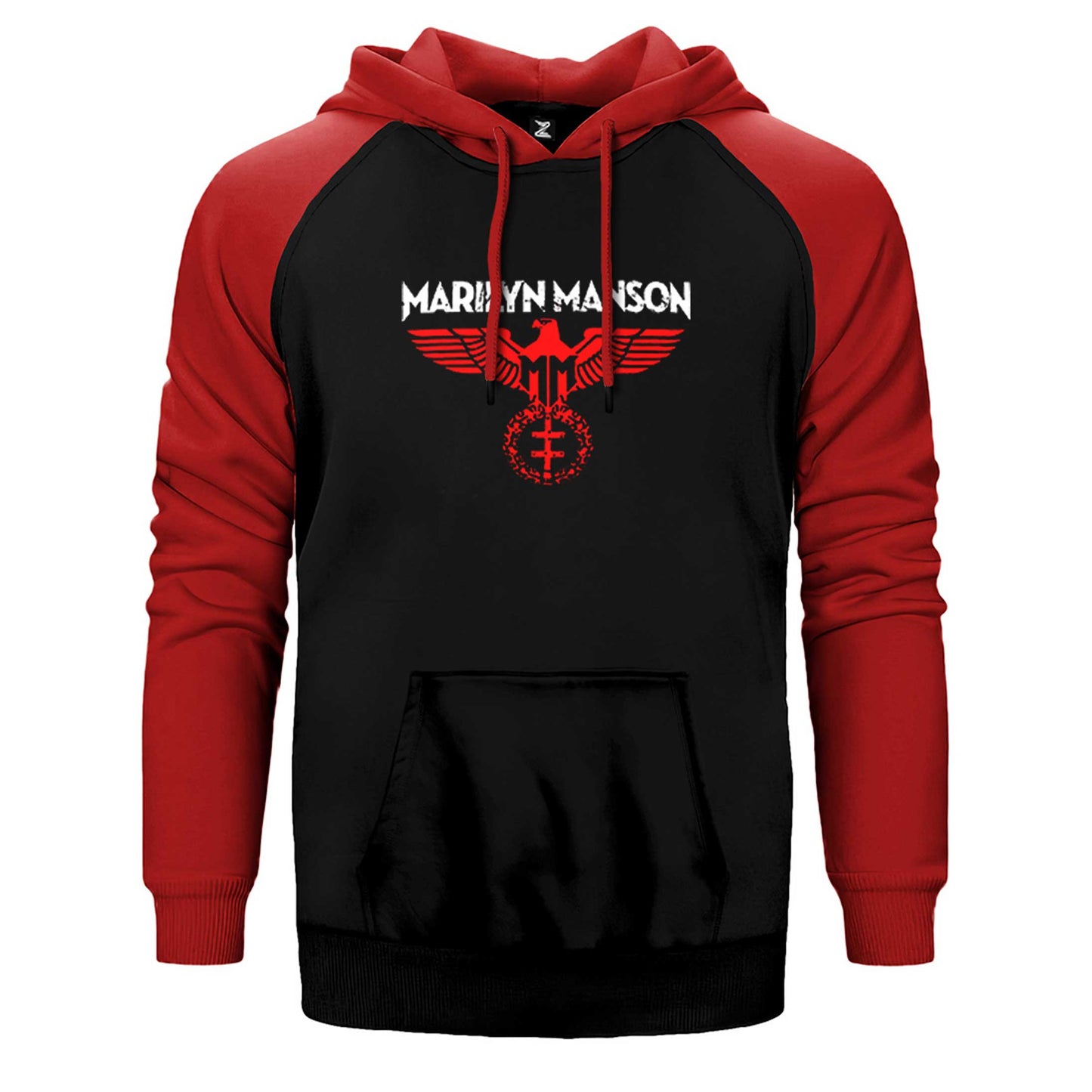 Marilyn Manson Spread Eagle Çift Renk Reglan Kol Sweatshirt / Hoodie