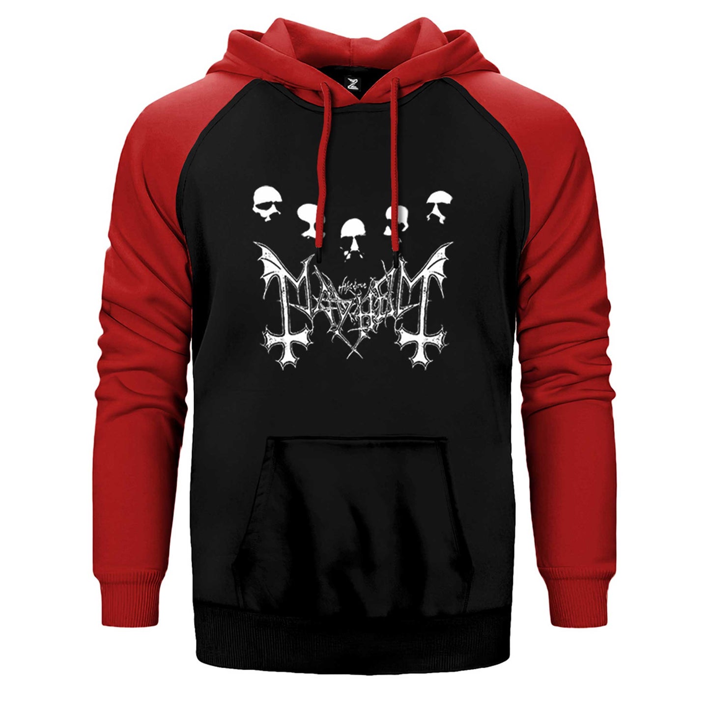 Mayhem Grup Face Çift Renk Reglan Kol Sweatshirt / Hoodie