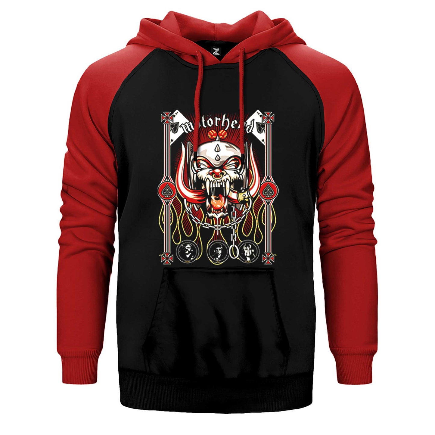 Motörhead Ace of Spades Grup Face Çift Renk Reglan Kol Sweatshirt / Hoodie