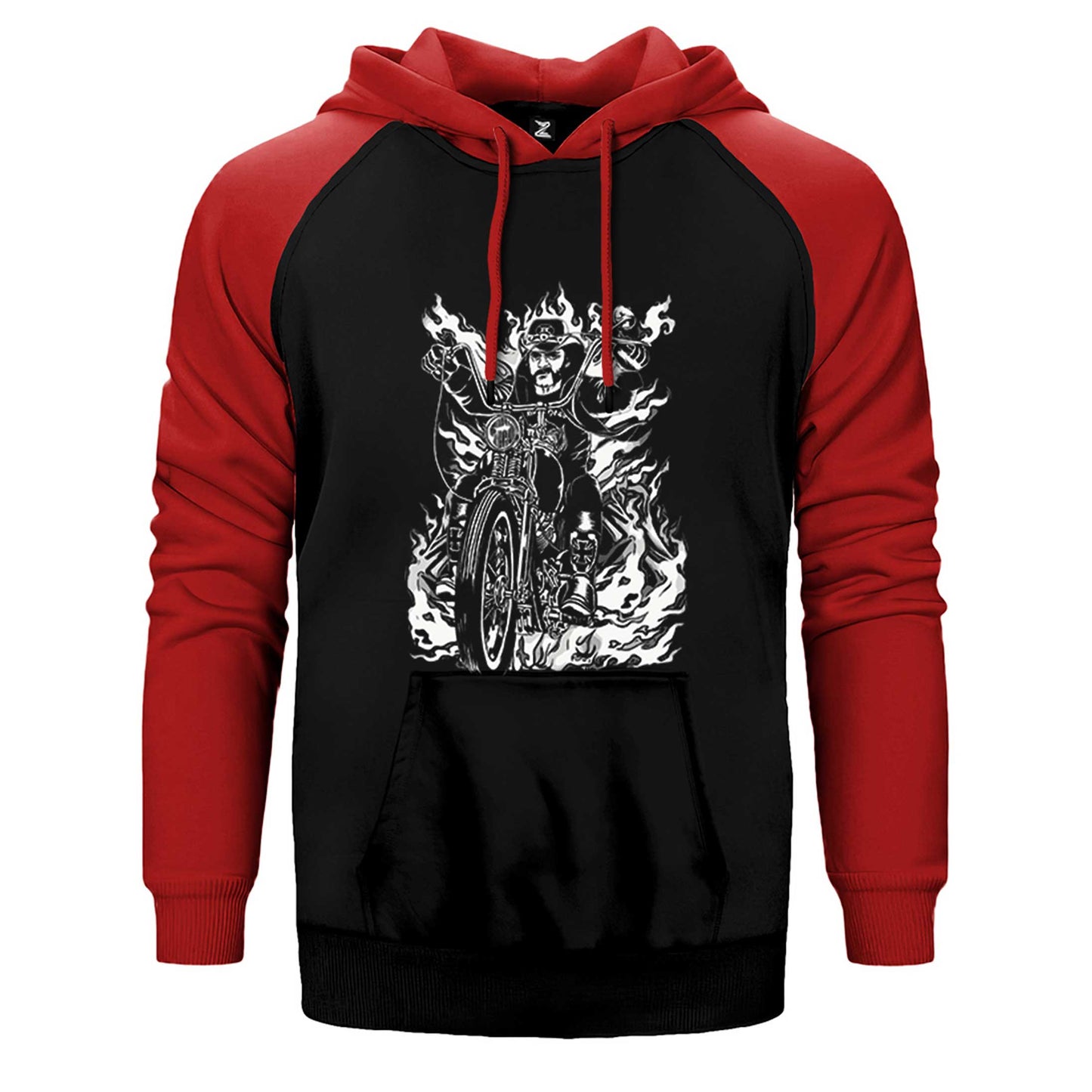 Motörhead Lemmy Kilmister Motorbike Fire Çift Renk Reglan Kol Sweatshirt / Hoodie