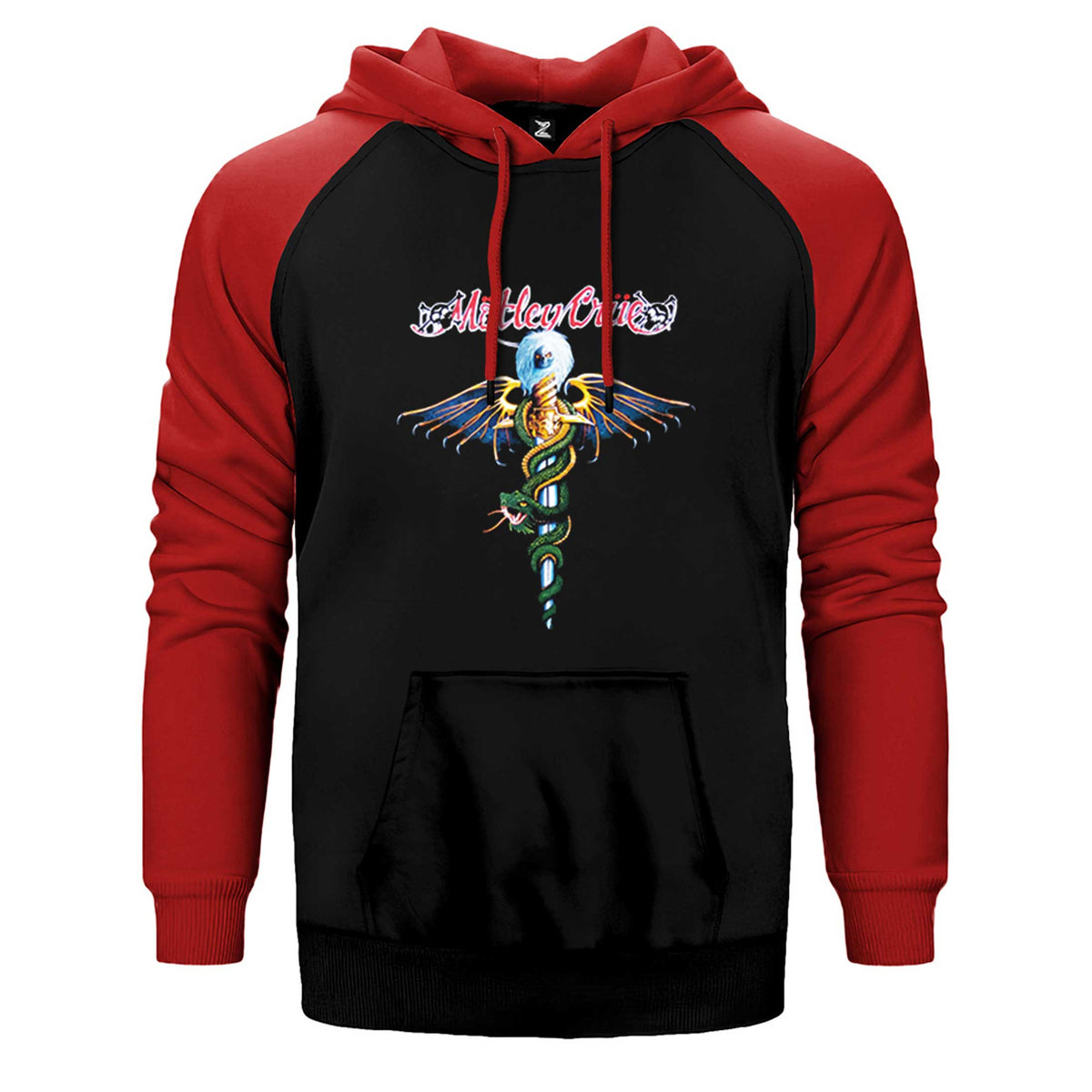 Mötley Crüe Dr. Feelgood Çift Renk Reglan Kol Sweatshirt / Hoodie
