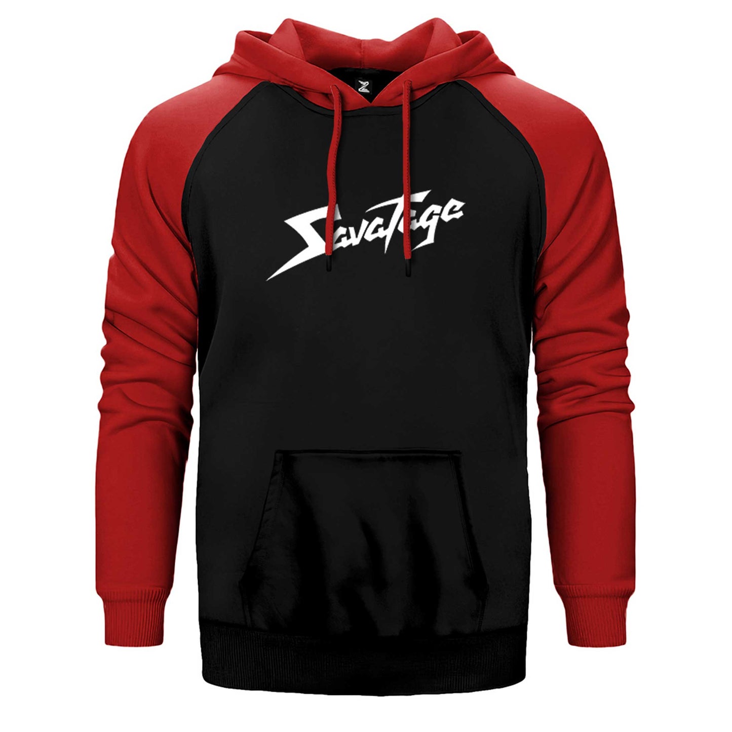 Savatage Logo Yazı Çift Renk Reglan Kol Sweatshirt / Hoodie