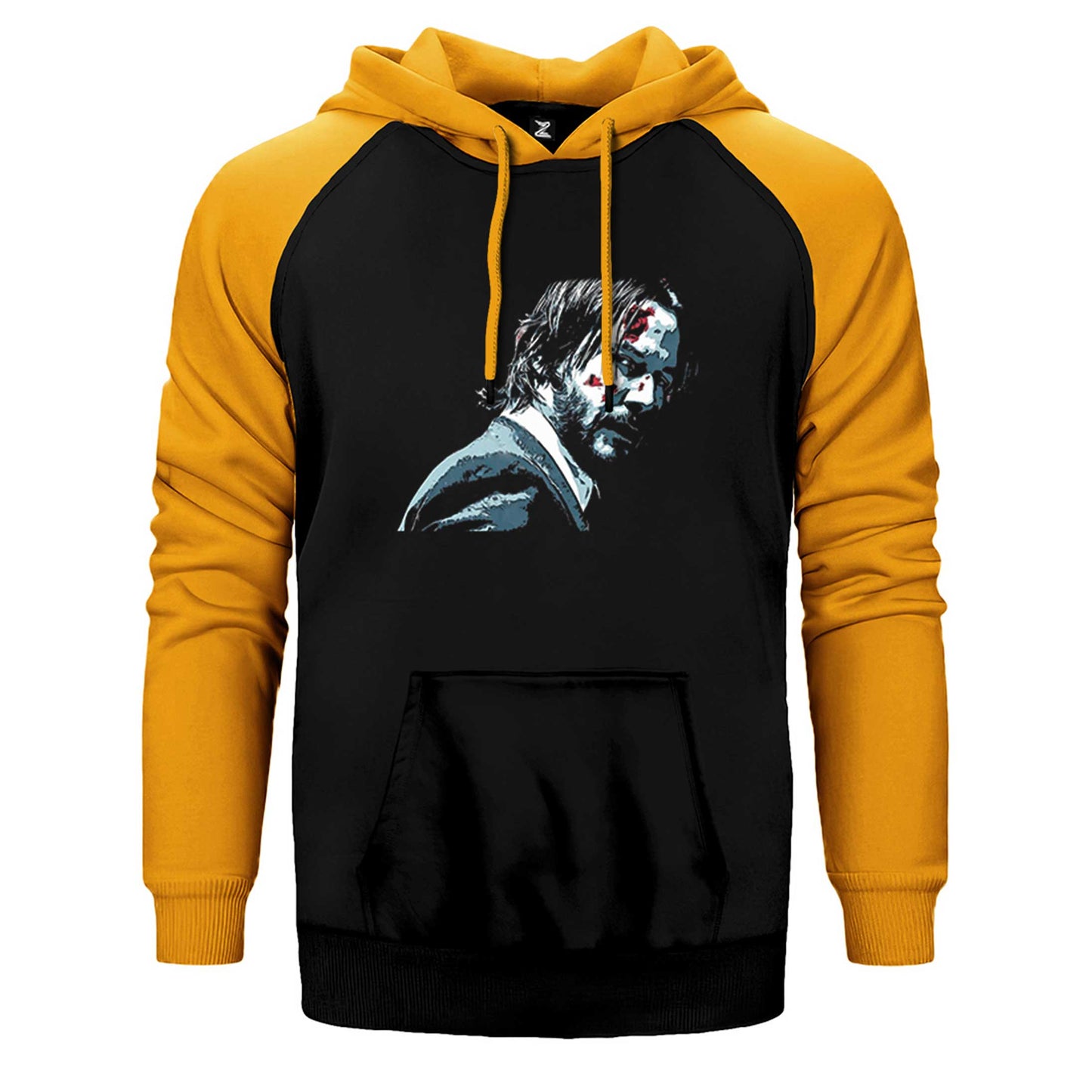 John Wick Face Çift Renk Reglan Kol Sweatshirt / Hoodie