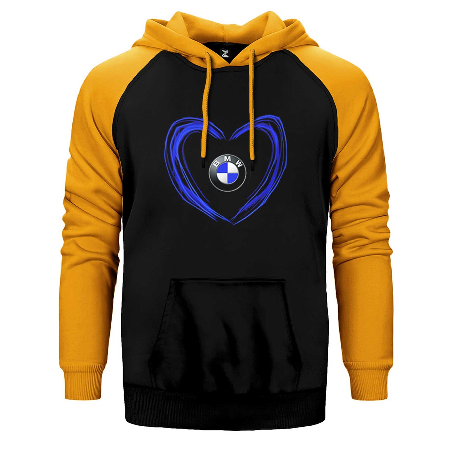 BMW Heart Logo Çift Renk Reglan Kol Sweatshirt / Hoodie