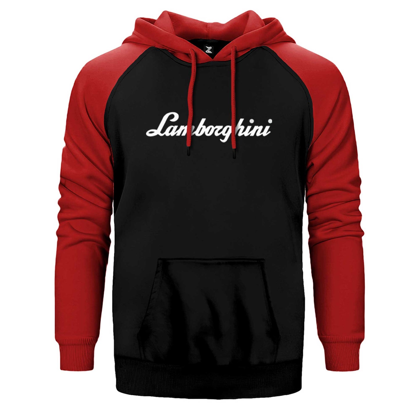Lamborghini Text Çift Renk Reglan Kol Sweatshirt / Hoodie