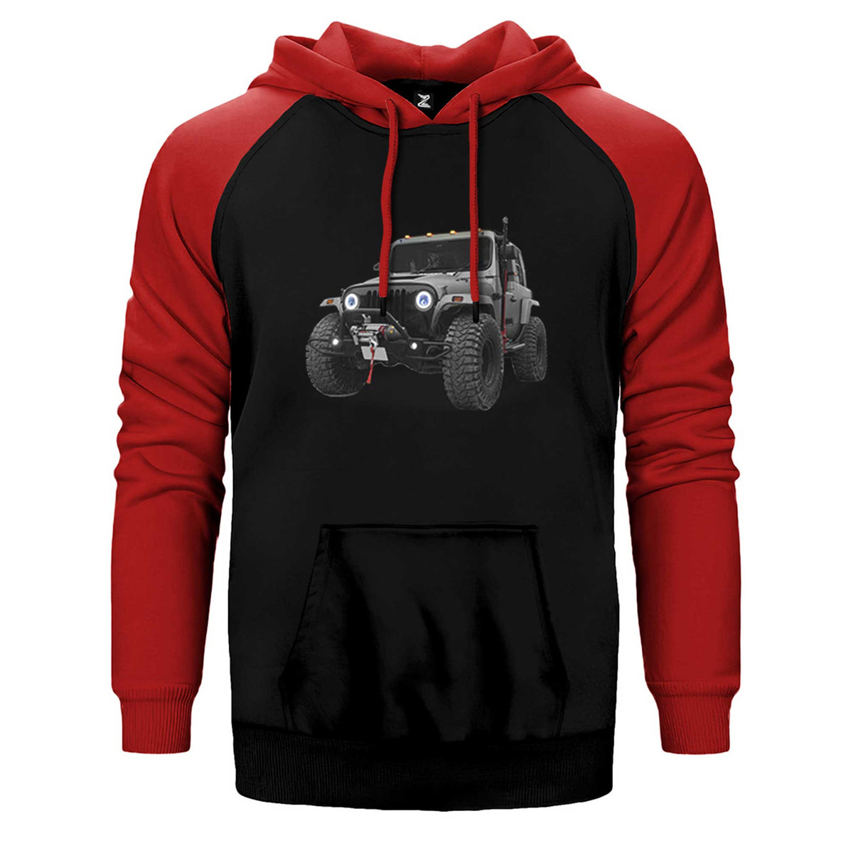 Jeep CJ Mahindra Çift Renk Reglan Kol Sweatshirt / Hoodie