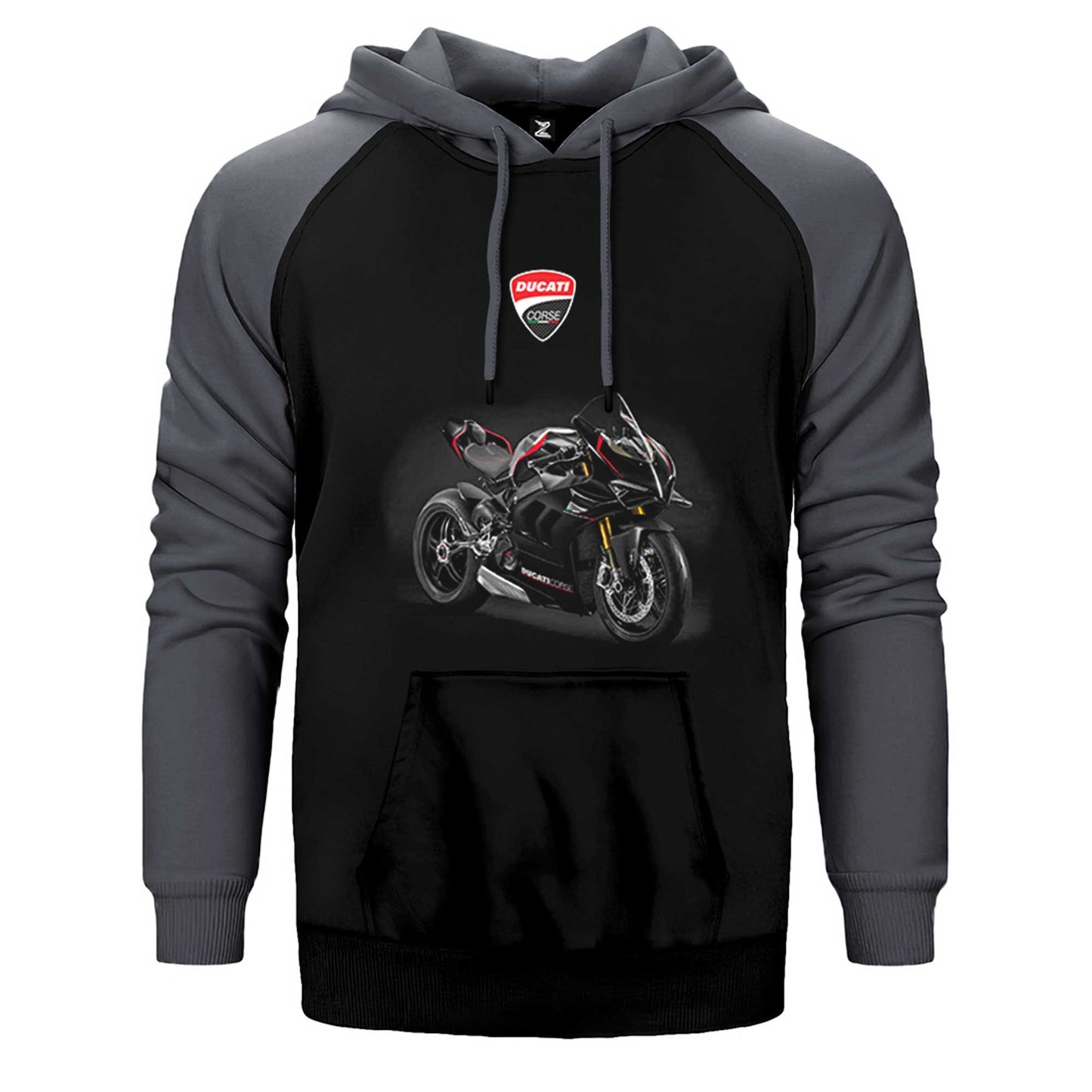 Ducati Panigale V4 SP2.jpg Çift Renk Reglan Kol Sweatshirt / Hoodie