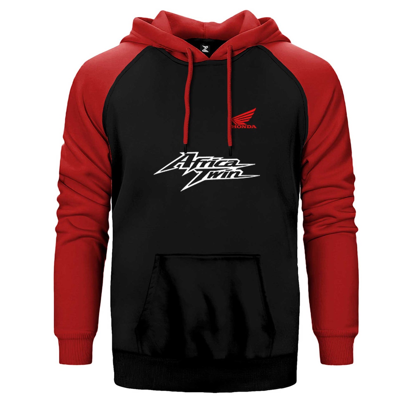 Honda Logo Africa Twin Text Çift Renk Reglan Kol Sweatshirt / Hoodie