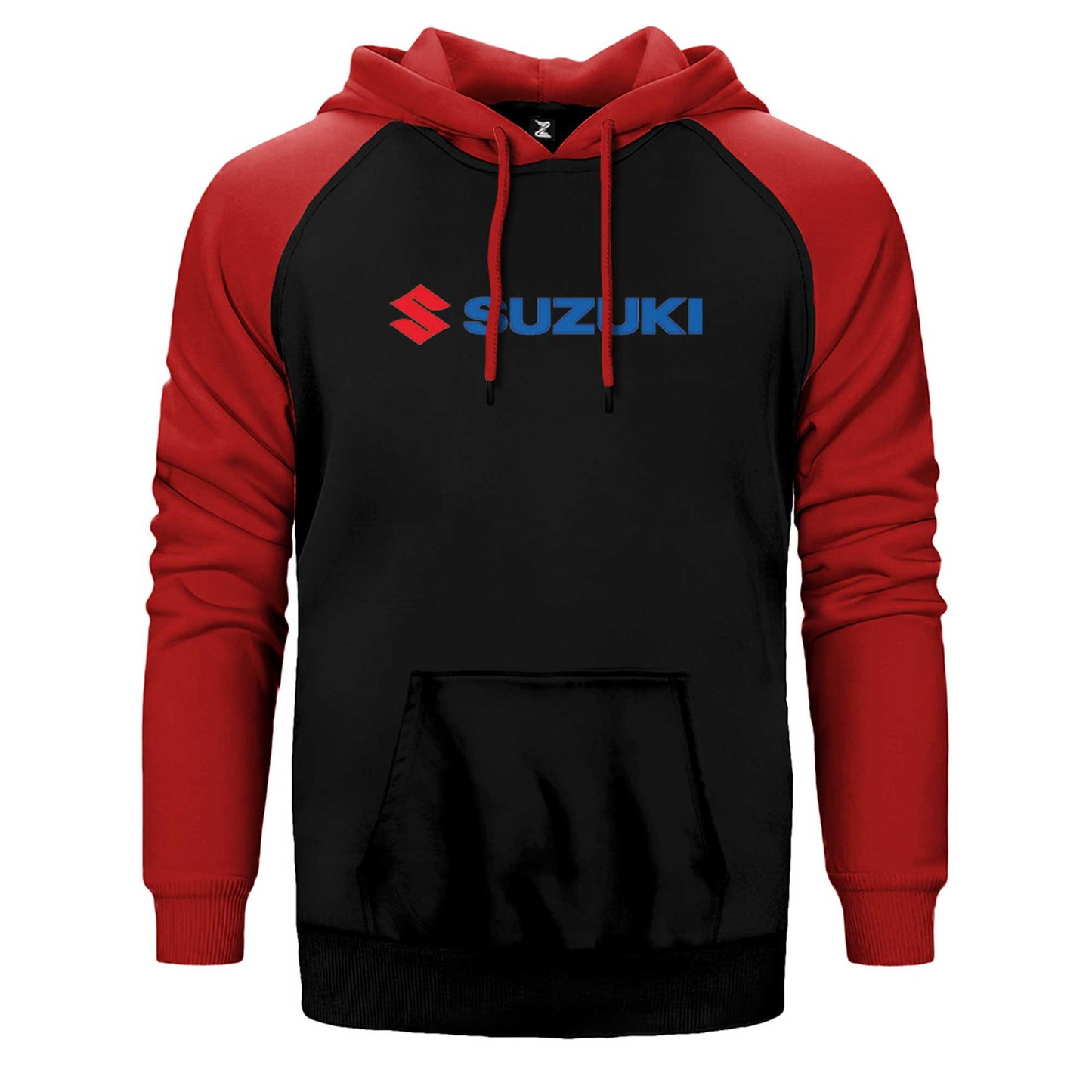 Suzuki Motorcycle Logo Çift Renk Reglan Kol Sweatshirt / Hoodie