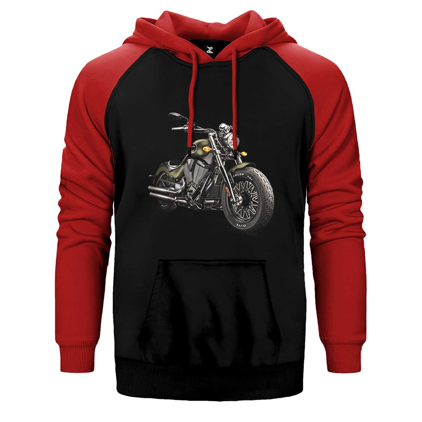 Kruvazör Motosiklet Çift Renk Reglan Kol Sweatshirt / Hoodie