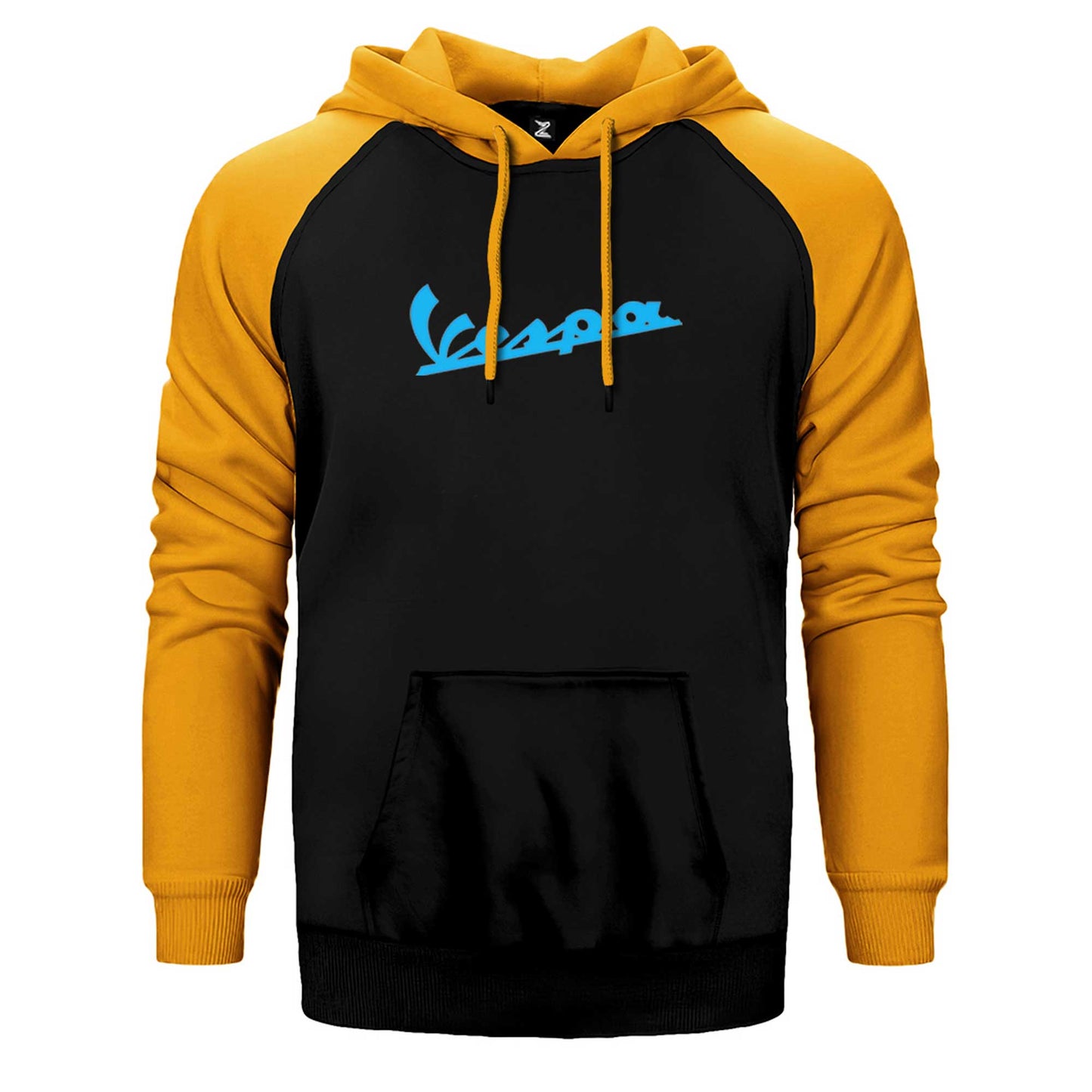 Vespa Text Blue Çift Renk Reglan Kol Sweatshirt / Hoodie