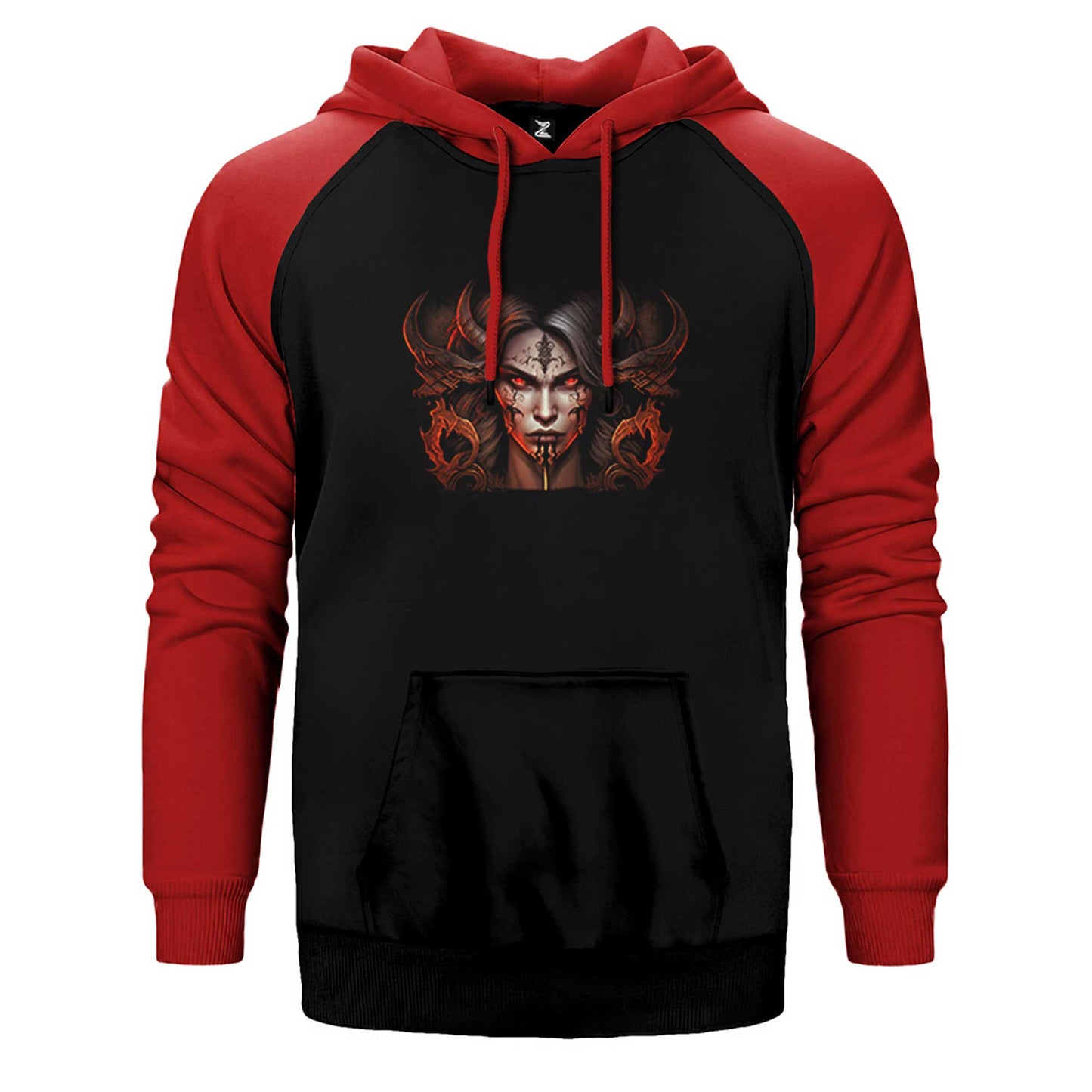 Diablo IV Lilith Face Çift Renk Reglan Kol Sweatshirt / Hoodie