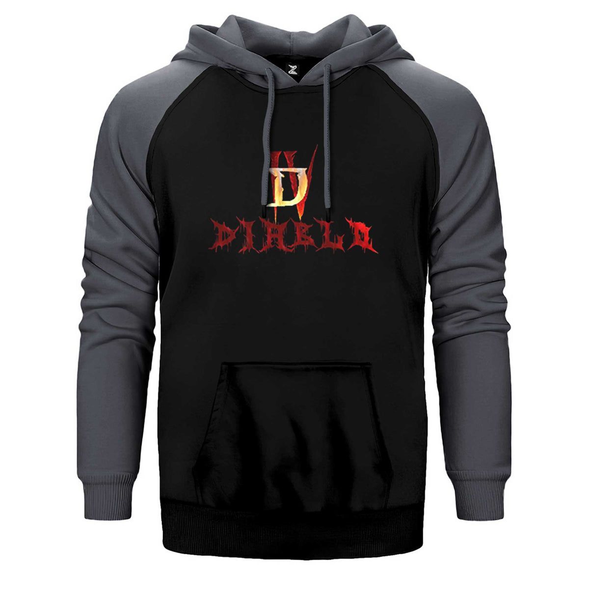 Diablo IV Logo ve Text Çift Renk Reglan Kol Sweatshirt / Hoodie