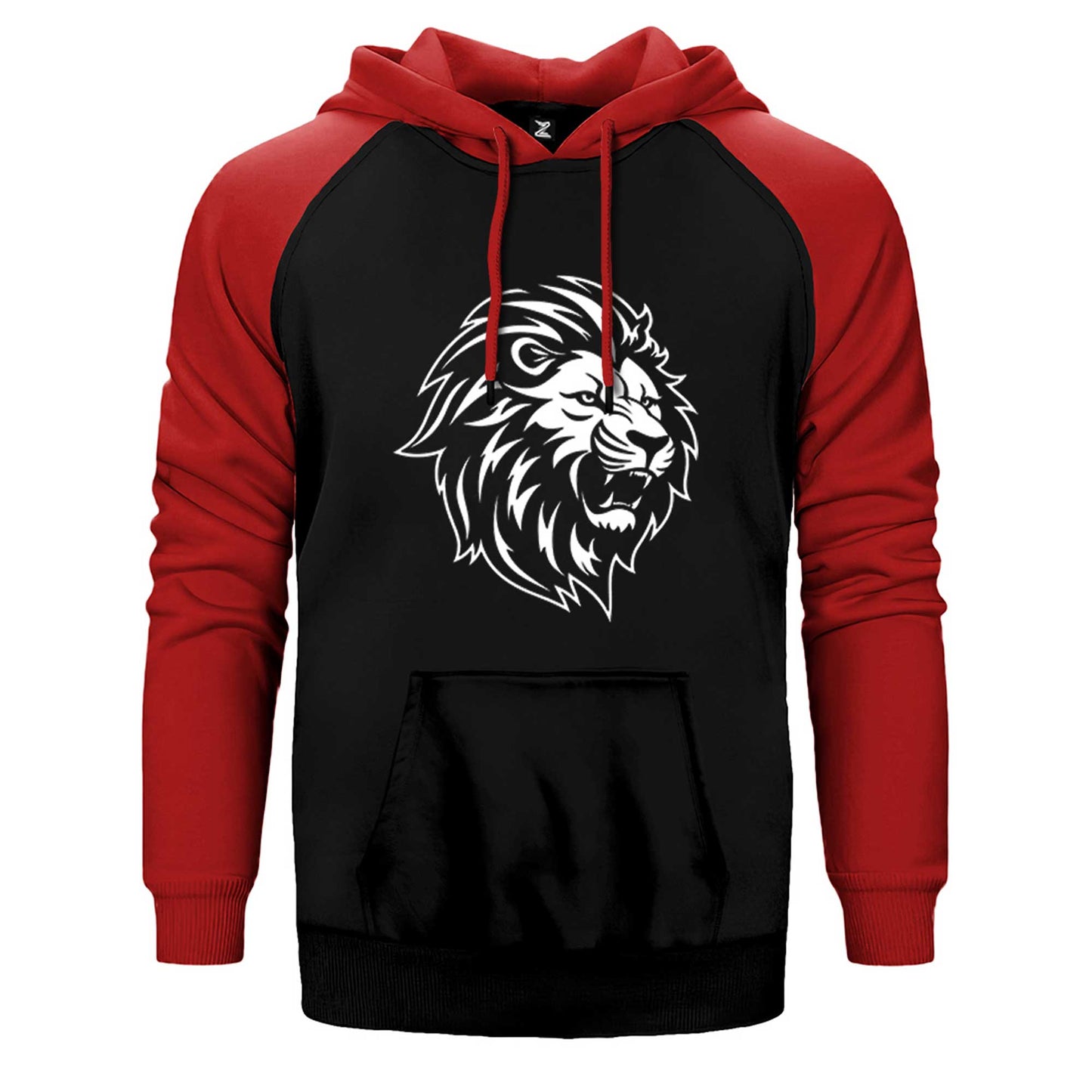 Black and White Lion Çift Renk Reglan Kol Sweatshirt / Hoodie