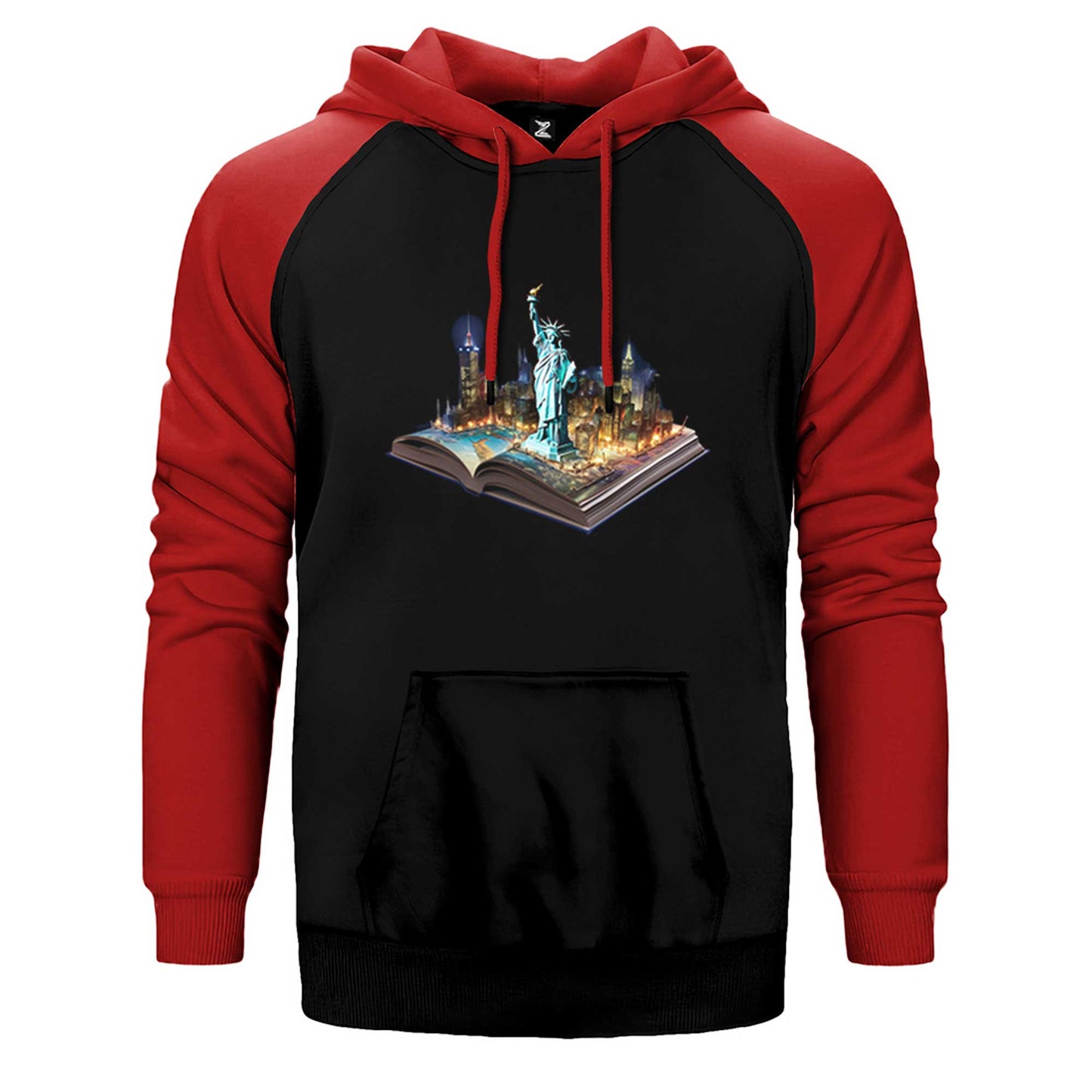 Usa View Book Çift Renk Reglan Kol Sweatshirt / Hoodie