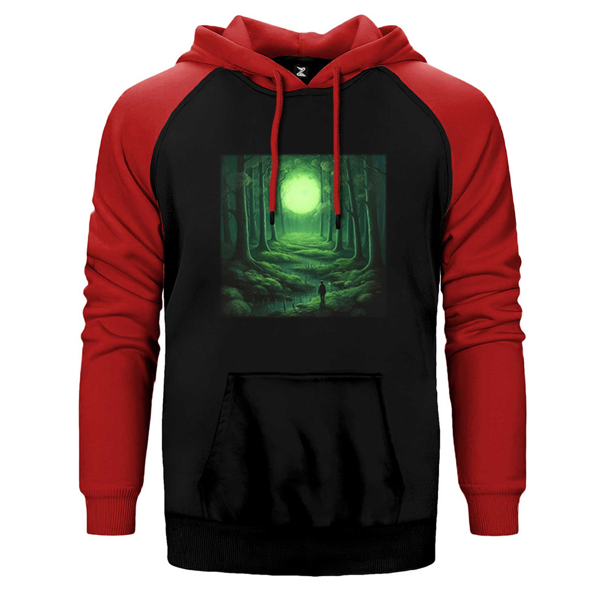 Green Forest Çift Renk Reglan Kol Sweatshirt / Hoodie